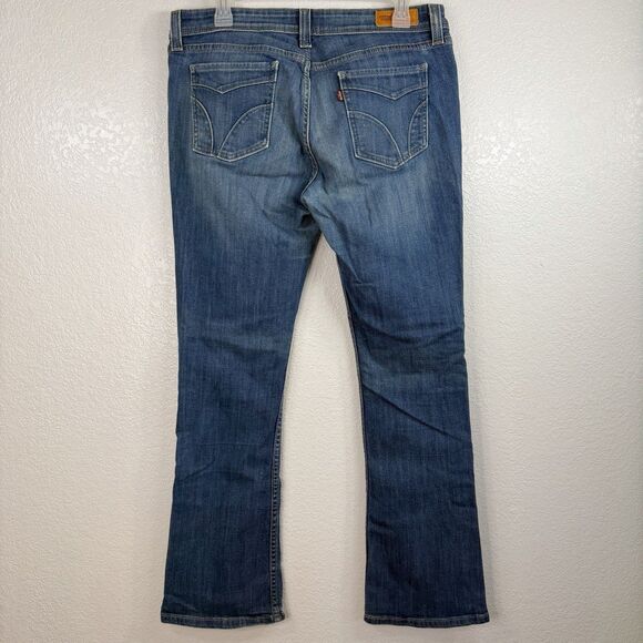 Levis Demi Curve Boot Cut Jeans SIZE JUNIORS 15 M Mid Wash Denim 30.5 Inseam Y2K - Picture 3 of 11